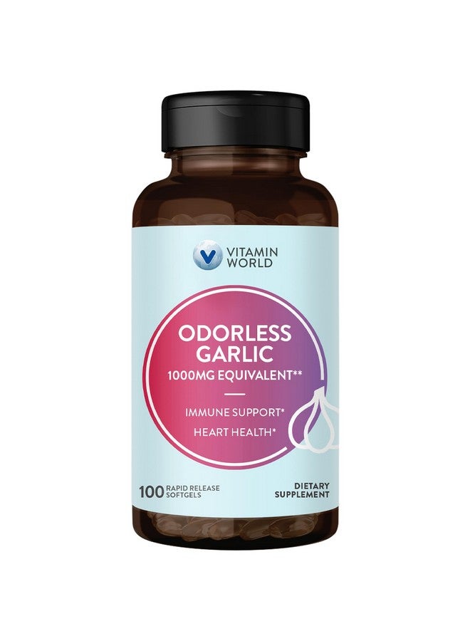 Vitamin World Odorless Garlic Softgels 1,000mg.Garlic Extract 100 rapid release softgels - Image 1