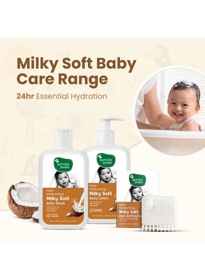 موذر سبارش مجموعة هدايا Mother Sparsh للأطفال | عبوة مكونة من 5 مستحضرات أساسية للعناية ببشرة الطفل | تتضمن مناديل الأطفال، وغسول الأطفال، وغسول الأطفال، وصابون الاستحمام للأطفال، وزيت تدليك الأطفال - Image 2