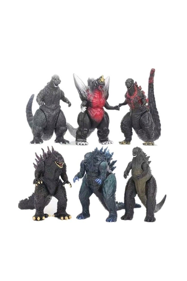 مجموعة ألعاب مجسمات غودزيلا ديناصورات تنانين قابلة للتجميع، مكونة من 6 قطع - Image 1