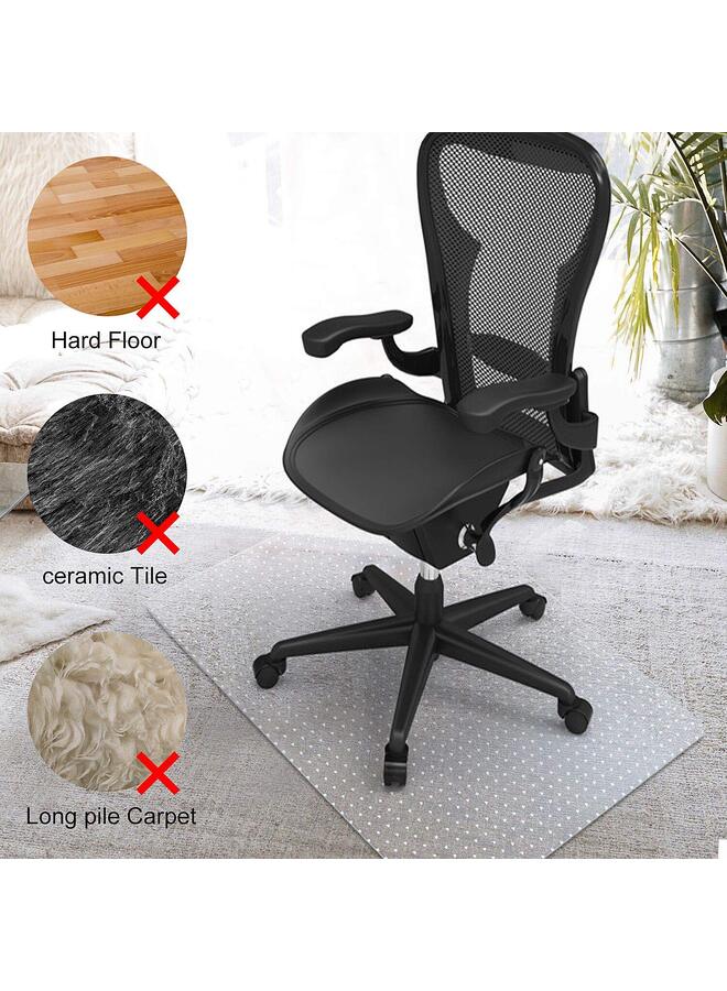 Carpet Chair Mat, 48" x 36" PVC Home Office Desk Chair Mat for Floor Protection, Clear, Studded, BPA Free Matte Anti-Slip with Lip (Color : Rectangle) - Image 2