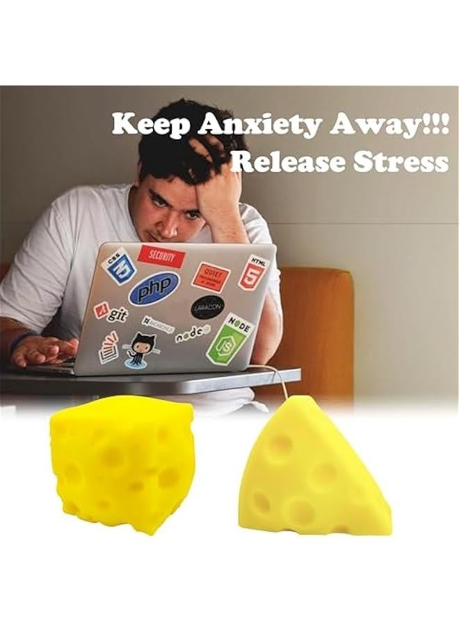 Stress Balls for Kids and Adults Sensory Stress Toys (2PCS) Cheese Stress Toys Squishy Stress Ball Fidget Toys Stress Relief Toy Party Favors Squeeze Ball Autism Sensory Toys for Autistic Children - Image 5