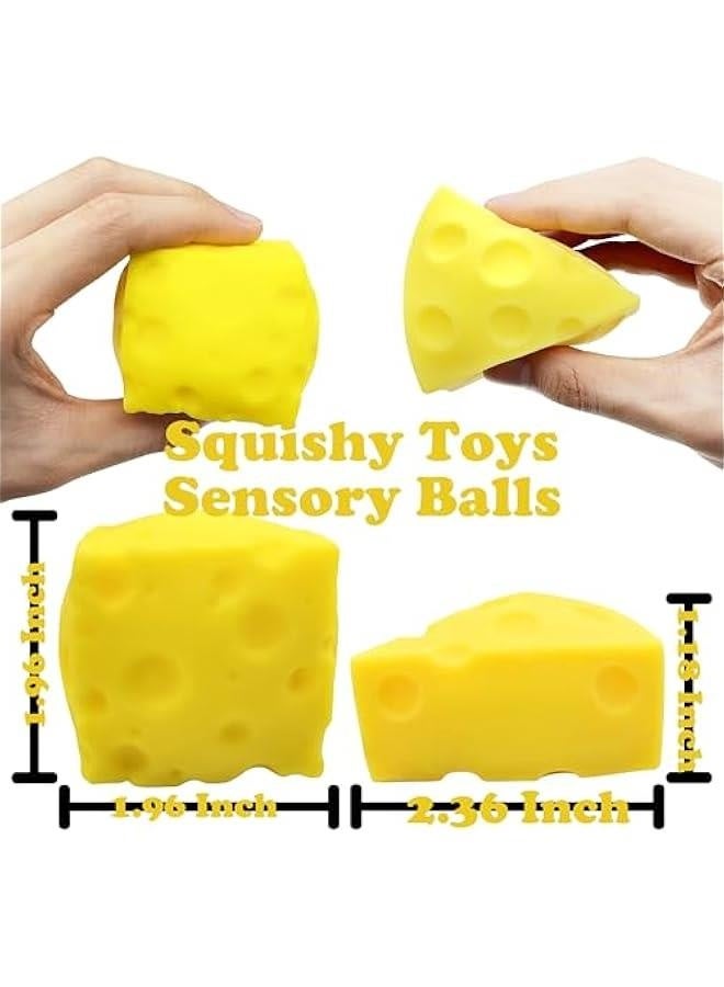 Stress Balls for Kids and Adults Sensory Stress Toys (2PCS) Cheese Stress Toys Squishy Stress Ball Fidget Toys Stress Relief Toy Party Favors Squeeze Ball Autism Sensory Toys for Autistic Children - Image 3