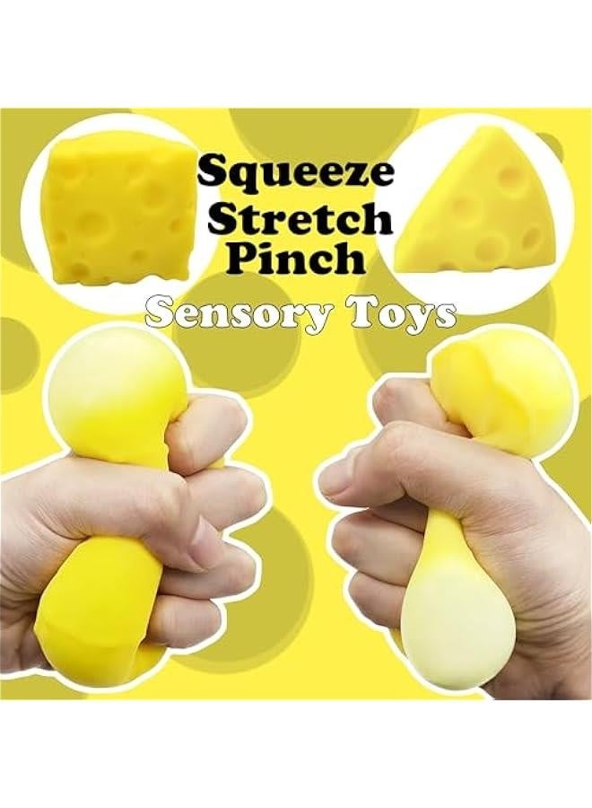 Stress Balls for Kids and Adults Sensory Stress Toys (2PCS) Cheese Stress Toys Squishy Stress Ball Fidget Toys Stress Relief Toy Party Favors Squeeze Ball Autism Sensory Toys for Autistic Children - Image 4