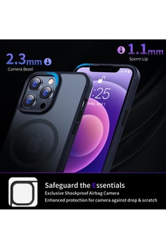 INFOSUN INFOSUN iPhone 12 or 12 Pro Case Cover Compatible with Magsafe Magnetic Designed Shockproof Case Translucent Matte Protective Cover Back Hard Cases with Magnet for iPhone 12/12 Pro Case Black  - Image 5