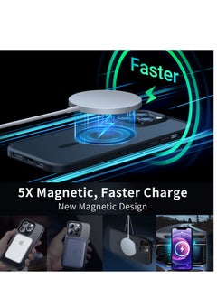 INFOSUN INFOSUN iPhone 12 or 12 Pro Case Cover Compatible with Magsafe Magnetic Designed Shockproof Case Translucent Matte Protective Cover Back Hard Cases with Magnet for iPhone 12/12 Pro Case Black  - Image 3