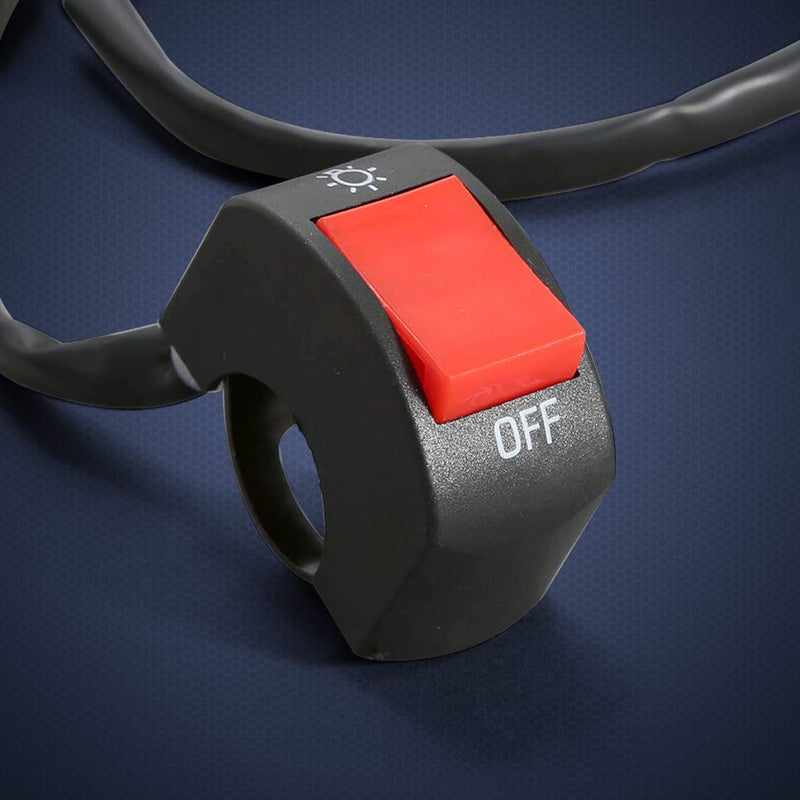 Mosleyz 1 Piece Motorcycle Handlebar Switch Handlebar Toggle Switch with On Off Push Button for U5 U7 U2 Motorcycles Scooter Electrombile Motorbike-7/8inch 22mm(Red) - Image 2