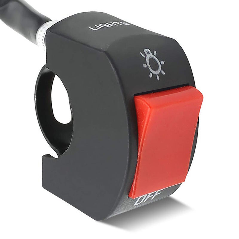 Mosleyz 1 Piece Motorcycle Handlebar Switch Handlebar Toggle Switch with On Off Push Button for U5 U7 U2 Motorcycles Scooter Electrombile Motorbike-7/8inch 22mm(Red) - Image 1