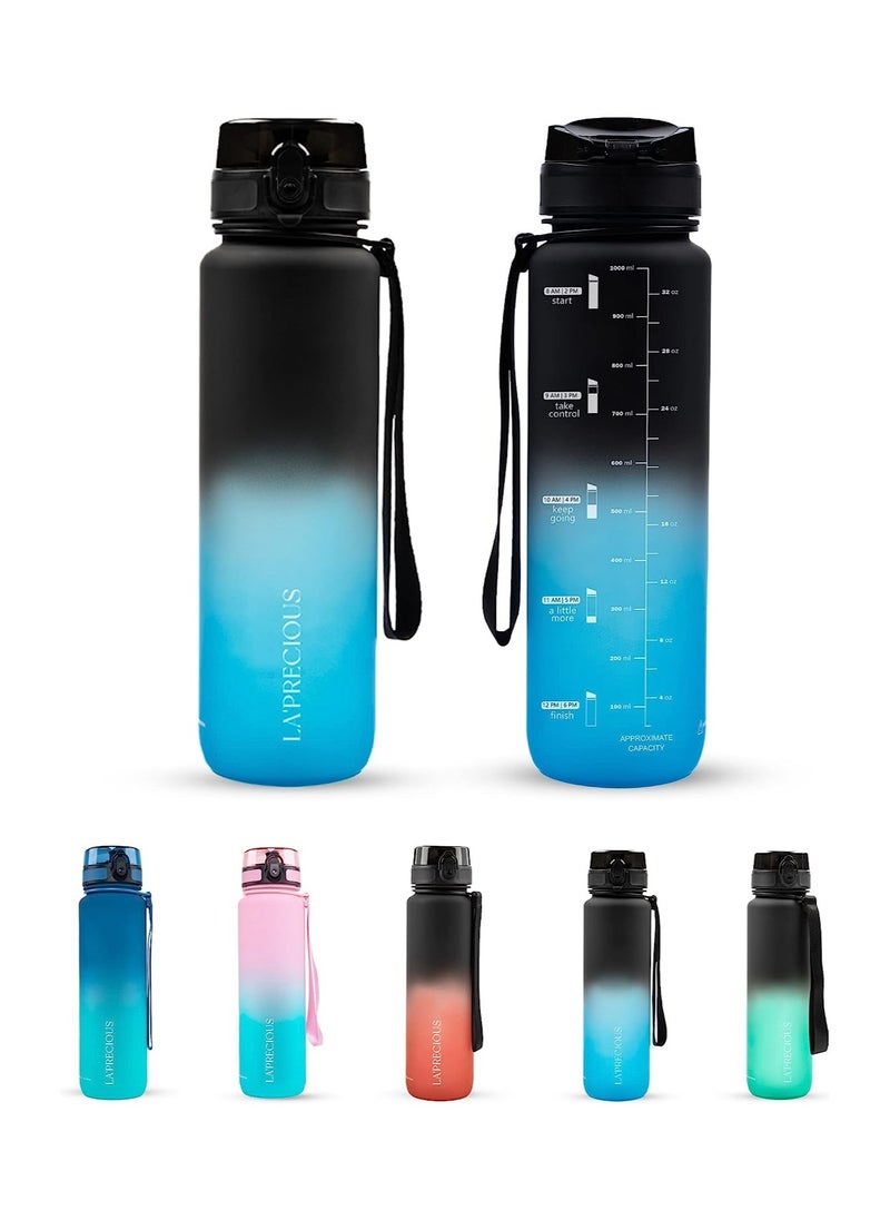LA' PRECIOUS - LA' PRECIOUS 1L Water Bottle for Adults and Kids - USA Tritan Material Non-Toxic BPA Free - Fast Flow - Flip Top Leak Proof Lid and One Click Open - Image 1