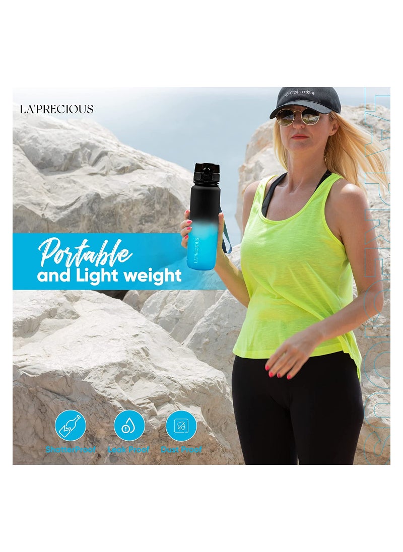 LA' PRECIOUS - LA' PRECIOUS 1L Water Bottle for Adults and Kids - USA Tritan Material Non-Toxic BPA Free - Fast Flow - Flip Top Leak Proof Lid and One Click Open - Image 1