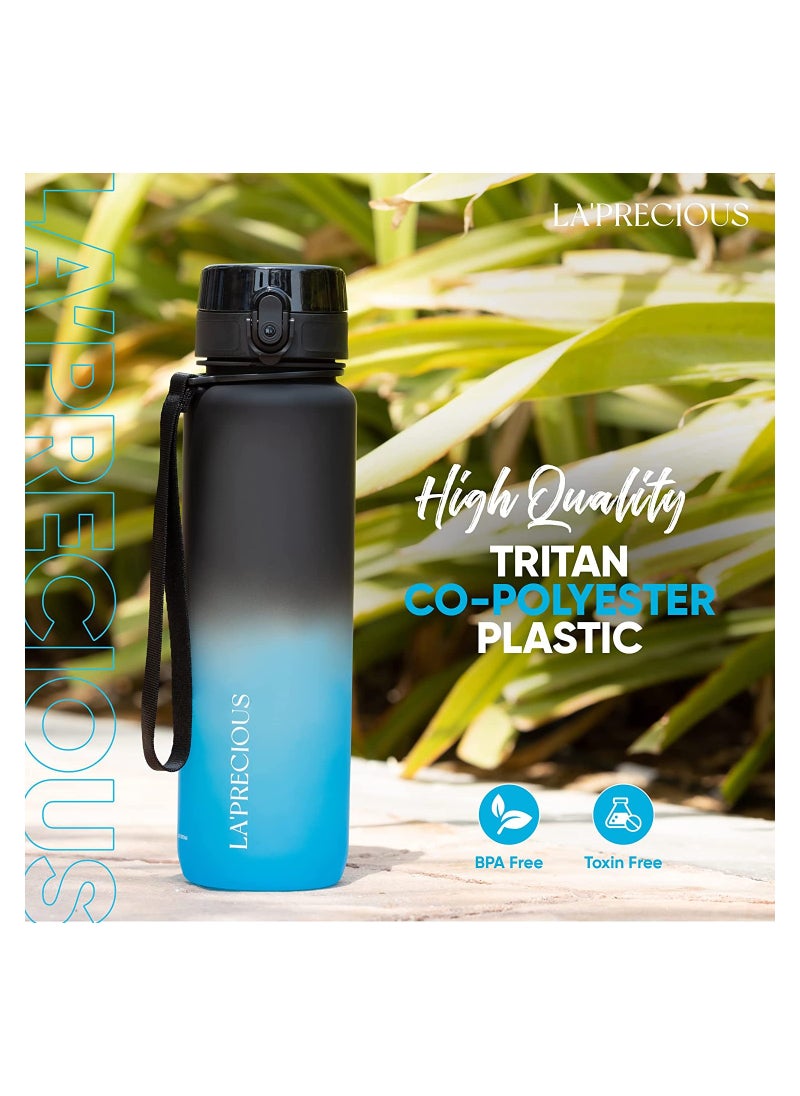 LA' PRECIOUS - LA' PRECIOUS 1L Water Bottle for Adults and Kids - USA Tritan Material Non-Toxic BPA Free - Fast Flow - Flip Top Leak Proof Lid and One Click Open - Image 1