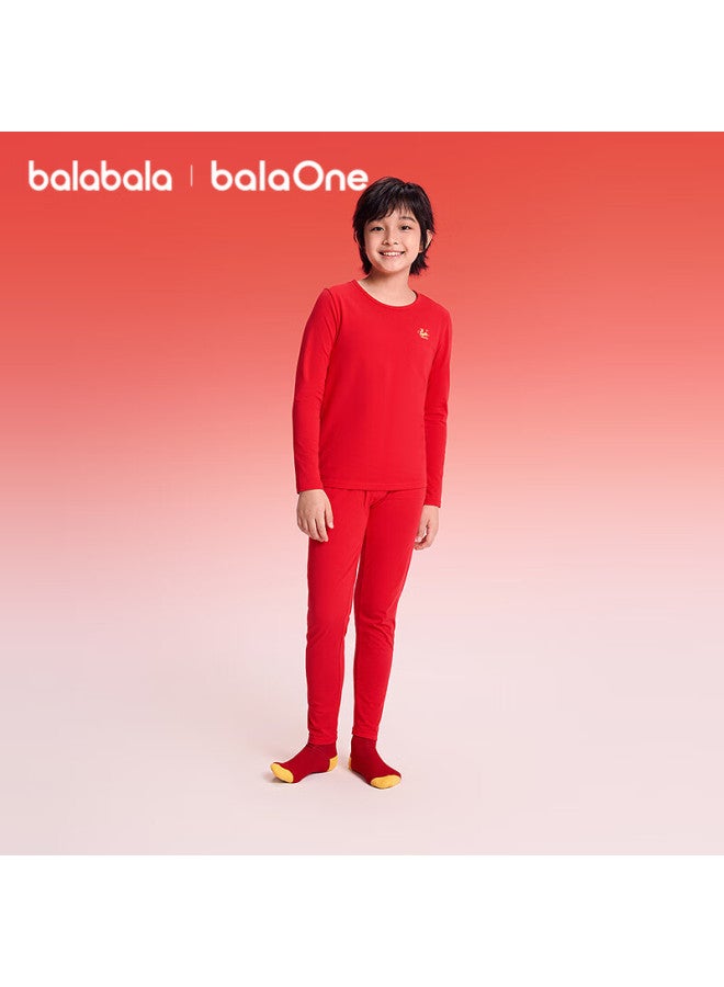 Balabala Kids Children's Underwear Set Boys New Spring Autumn Red Pajamas Comfortable - Image 1