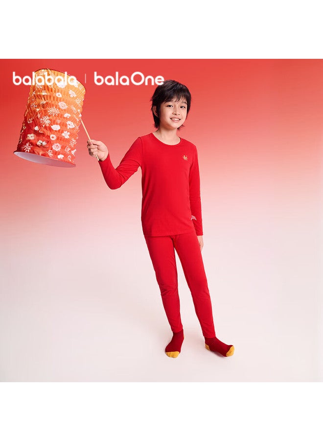 Balabala Kids Children's Underwear Set Boys New Spring Autumn Red Pajamas Comfortable - Image 2