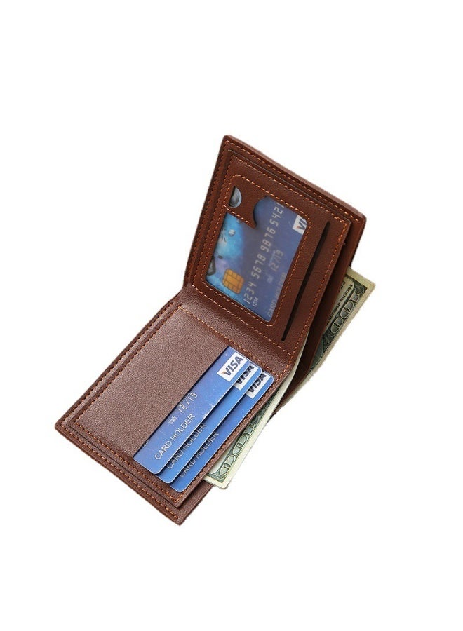 جيانغ بي أو محفظة رجالية قصيرة جديدة - محفظة أنيقة من الجلد الناعم قابلة للطي بملمس الليتشي، وفتحات متعددة للبطاقات وسعة كبيرة للاستخدام اليومي العادي - Image 4