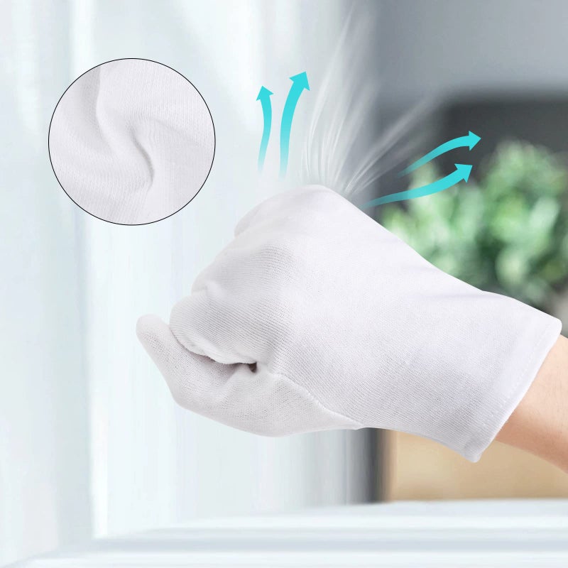 Enpoint 5 Pairs Archival Photo Gloves  White Medium Work Gloves For Handling Art Working Photography Men & Womens Cloth Gloves Liners Bulk For Handling Jewelry  Film  Photo  Coin Metal Inspection - Image 5