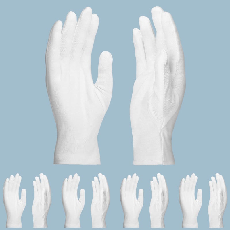 Enpoint 5 Pairs Archival Photo Gloves  White Medium Work Gloves For Handling Art Working Photography Men & Womens Cloth Gloves Liners Bulk For Handling Jewelry  Film  Photo  Coin Metal Inspection - Image 1