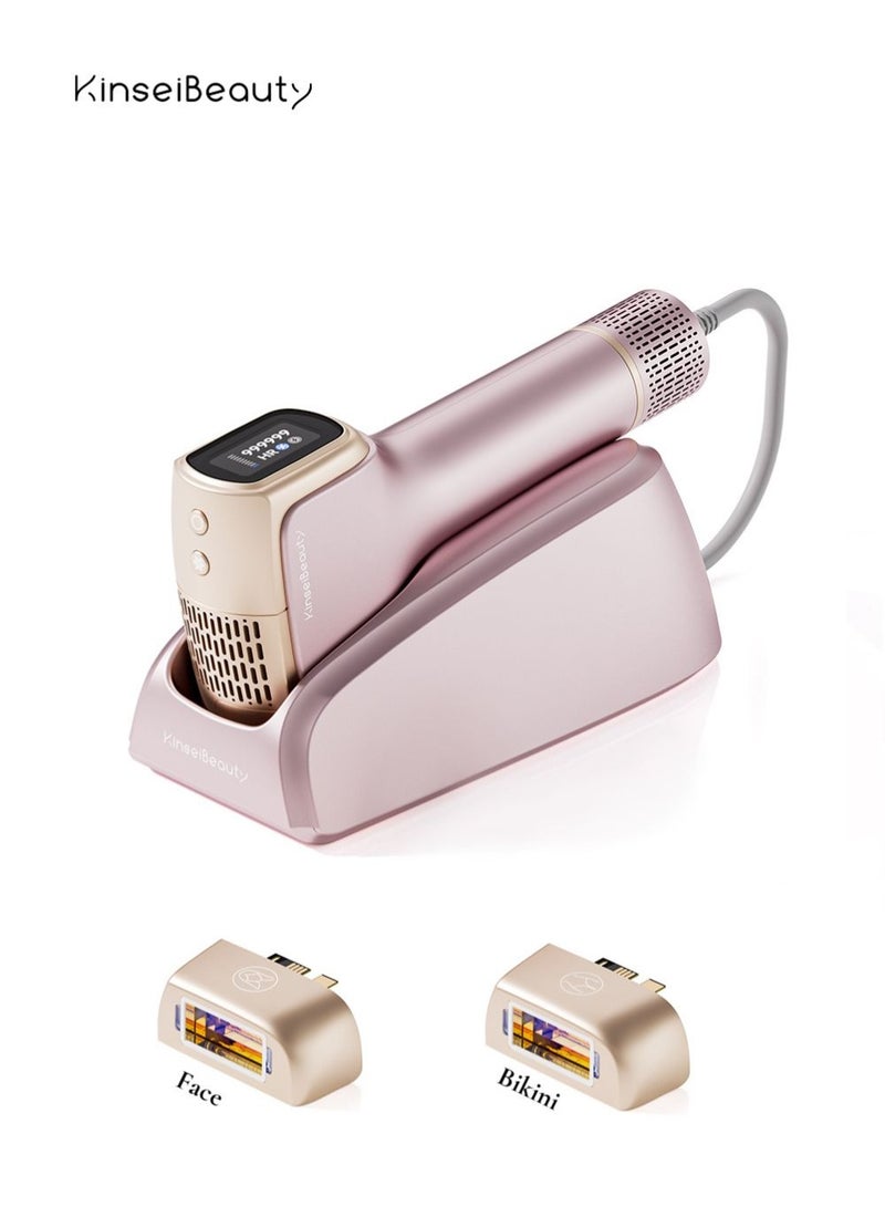 KinseiBeauty T36 999,999 Flashes 10 Energy Levels Laser Hair Removal, 4℃ Ice Cooling Painless IPL Hair Removal Device, 0.5s/Flash, Extra-large 3.9cm² light outlet, Intelligent Skin Tone Recognition Laser Epilator, Laser Hair Removal Device for Whole Body Bikini Face Arm Armpit Back Leg(1*Bikini+1*Face Lamp) - Image 1