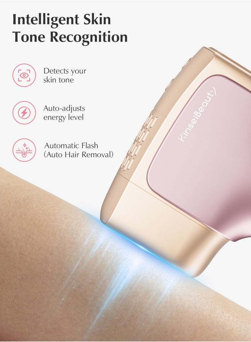 KinseiBeauty T36 999,999 Flashes 10 Energy Levels Laser Hair Removal, 4℃ Ice Cooling Painless IPL Hair Removal Device, 0.5s/Flash, Extra-large 3.9cm² light outlet, Intelligent Skin Tone Recognition Laser Epilator, Laser Hair Removal Device for Whole Body Bikini Face Arm Armpit Back Leg(1*Bikini+1*Face Lamp) - Image 3