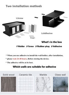KASTWAVE Bedside Shelf Accessories Organizer ,Maximize Your Space for Bedroom Bedside Wall Organizer Universal Bedside Shelf Wall Mount for Glasses/Remote/Earphone/Cell Phone(Black)  - Image 3