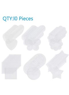 Pllieay Pllieay 60 Pieces Mesh Plastic Canvas Kit Including 6 Shapes 3 Inch Clear Plastic Canvas, 12 Colors Acrylic Yarn and Tools for Embroidery Plastic Canvas Craft, Knit and Crochet Projects  - Image 3