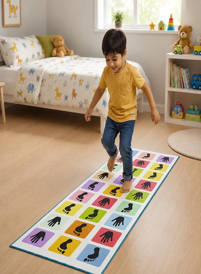 KHAMKARI Hopscotch Game | Jumbo Kids Play Mat (40" x 108") | Kith-Kith, Stapu, Langdi, Ekka Dukka, Paandi, Kunte Bille | Unique Balancing Game | Large Size Mat for Kids 3+Years and up - Image 1