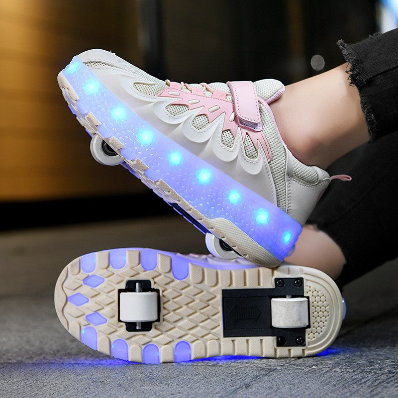 exclusive for heywalk shoes manufacturers wholesale rechargeable luminous shoes LED lights children adult roller skating shoelace wheels - Image 4