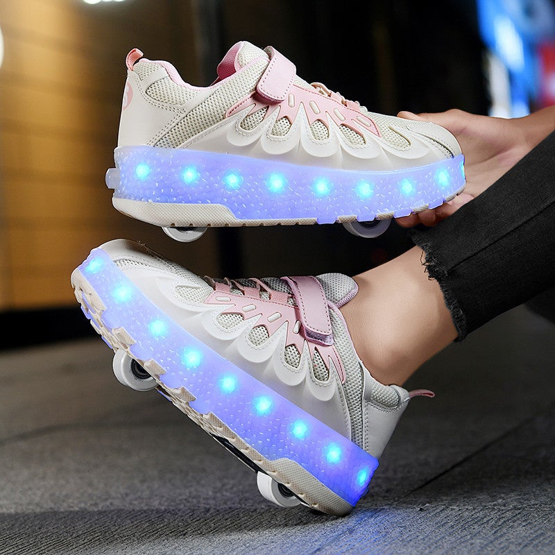 exclusive for heywalk shoes manufacturers wholesale rechargeable luminous shoes LED lights children adult roller skating shoelace wheels - Image 2