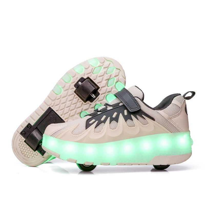 exclusive for heywalk shoes manufacturers wholesale rechargeable luminous shoes LED lights children adult roller skating shoelace wheels - Image 1