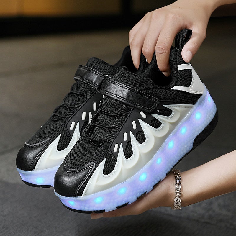exclusive for heywalk shoes manufacturers wholesale rechargeable luminous shoes LED lights children adult roller skating shoelace wheels - Image 5