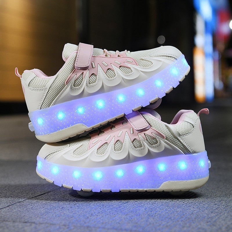 exclusive for heywalk shoes manufacturers wholesale rechargeable luminous shoes LED lights children adult roller skating shoelace wheels - Image 3