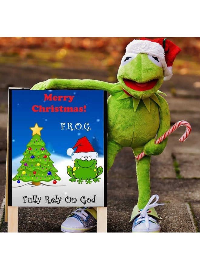 biblebanz - Merry Christmas Fully Rely On God Frog Bulk Activity Bible Tracts (100 Count) F.R.O.G. Message, Heartfelt Prayer, Perfect For Church Celebrations, Christian Bible Tracts For Kids - Image 1