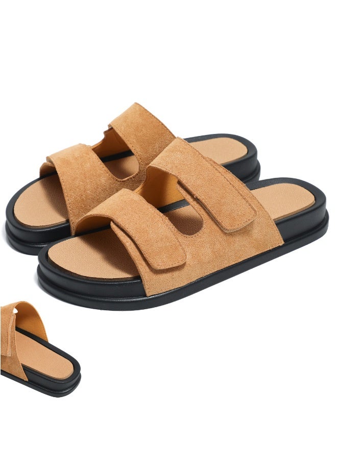Men Adjustable Velcro Casual Sandals for Wide Feet and High Instep - Image 1