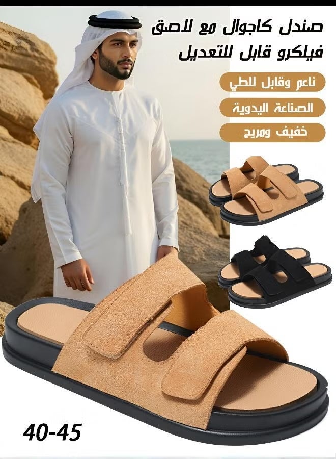 Men Adjustable Velcro Casual Sandals for Wide Feet and High Instep - Image 2