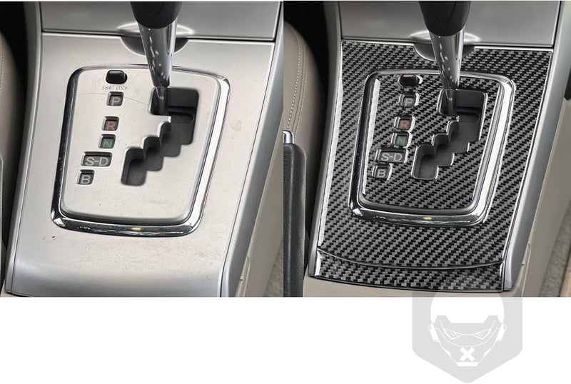 PJFUS Real Premium Carbon Fiber Car Center Console Gear Shift Box Transmission Panel Cover Sticker Set Auto Interior Accessories Compatible with Toyota Corolla 2009 2010 2011 2012 2013 Black - Image 4