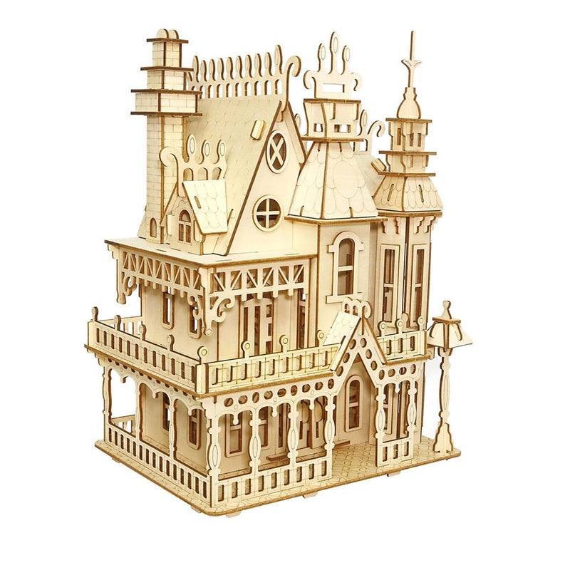CUTEROOM 3D Puzzle House, Fantasy Villa Model Kit DIY Miniature Dolls House Kits Birthday Gift for Adults (Fantasy Villa) - Image 1
