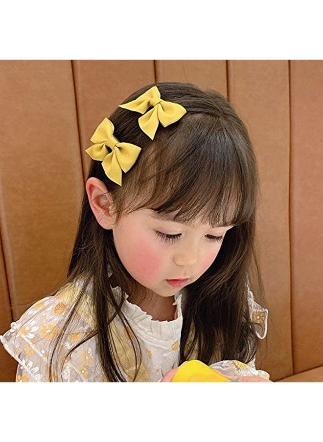 YALLNASL YALLNASL No Slip Hair Clip Butterfly Barrettes for Girls Alligator Clip on Bows for Little Girl Children 2 Count Yellow Hair Accessories  - Image 2