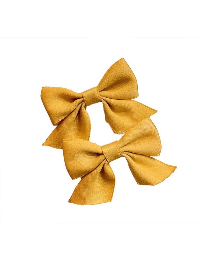 YALLNASL YALLNASL No Slip Hair Clip Butterfly Barrettes for Girls Alligator Clip on Bows for Little Girl Children 2 Count Yellow Hair Accessories  - Image 1