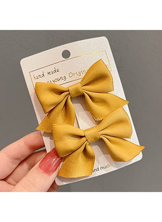 YALLNASL YALLNASL No Slip Hair Clip Butterfly Barrettes for Girls Alligator Clip on Bows for Little Girl Children 2 Count Yellow Hair Accessories  - Image 4