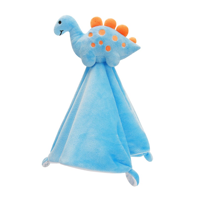 Pro Goleem Dinosaur Security Blanket Soft Loveys for Babies for Boys and Girls Newborn Lovie Infant Blankie Snuggle Toy Stuffed Animal Baby Gifts Blue 14 Inch - Image 1