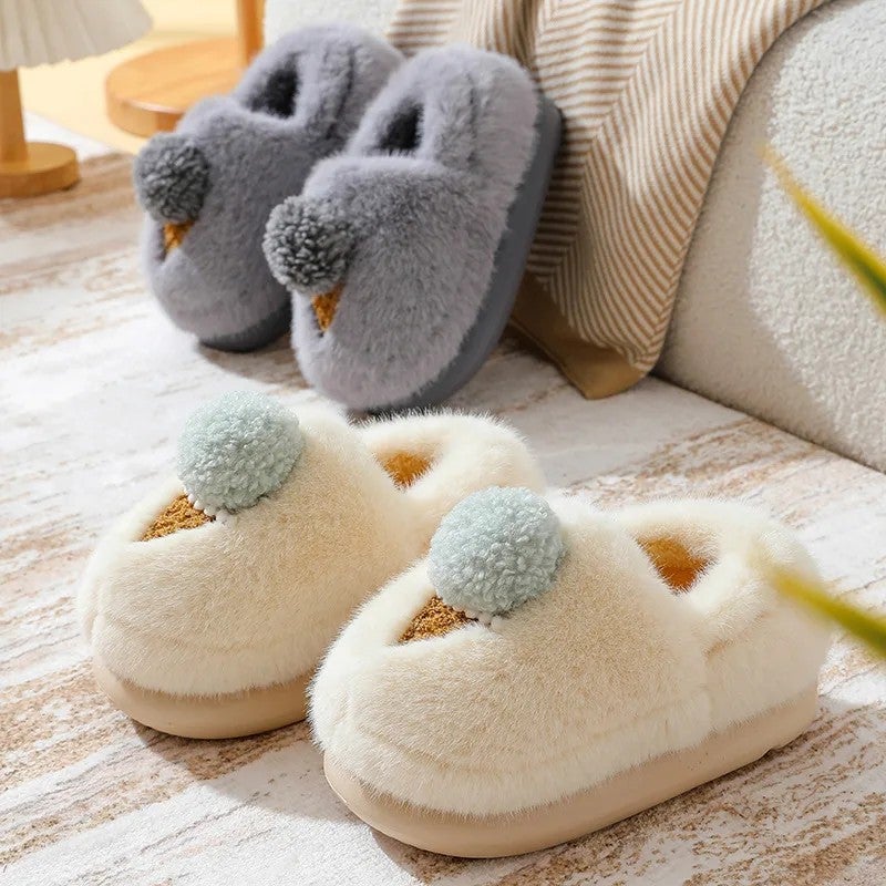 Y&D New Cartoon Cotton Kids Slippers Winter Indoor Thick-Soled Warm Shoes for Children Soft Home Outdoor Cute Shoes - Image 4