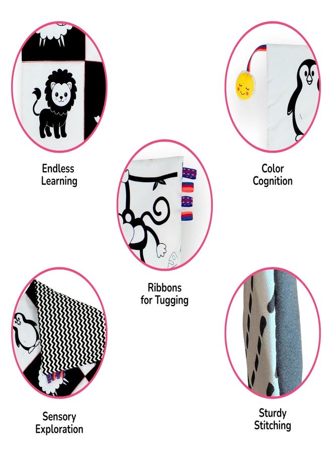 Tidy Sleep High Contrast Sensory Mat for Babies | Black & White Newborn Play Mat for Tummy Time, Vision Stimulation & Brain Development | Soft Cloth Activity Mat 0-12 Months (Animals) - Image 3