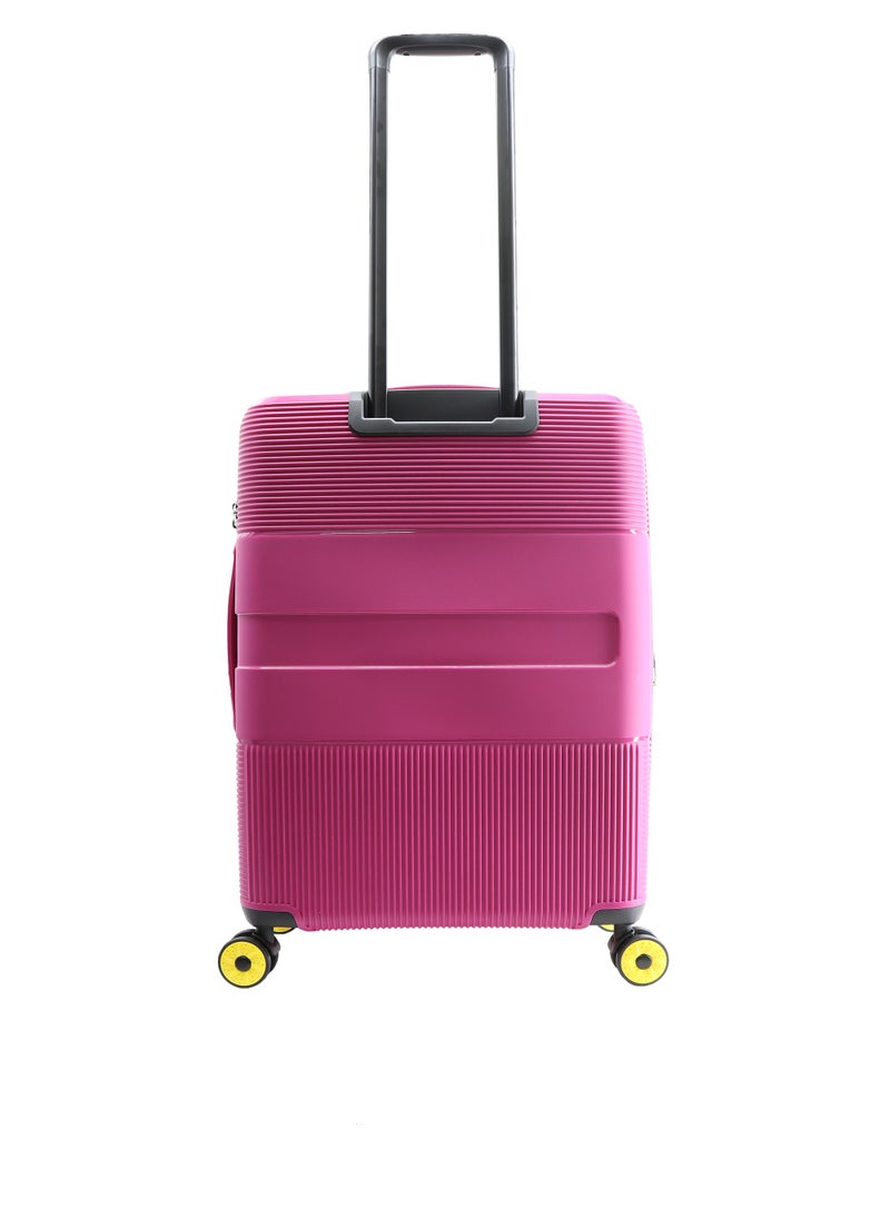 NATIONAL GEOGRAPHIC National Geographic Cavern Check-In Medium PP Hardside Luggage Fuchsia Pink, Durable/ Unbreakable/ Lightweight/ Anit-theft Zipper/ 4 Double Wheel TSA Lock Suitcase Trolley Bag (60 cm/ 24 Inch).  - Image 3