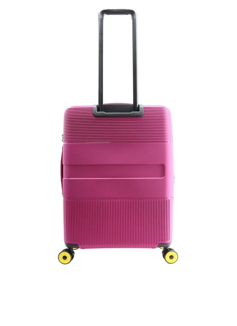 NATIONAL GEOGRAPHIC National Geographic Cavern Check-In Medium PP Hardside Luggage Fuchsia Pink, Durable/ Unbreakable/ Lightweight/ Anit-theft Zipper/ 4 Double Wheel TSA Lock Suitcase Trolley Bag (60 cm/ 24 Inch).
