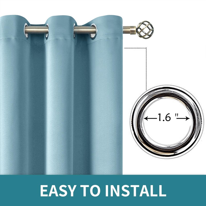BGment Room Darkening Curtains 45 Inches Long - Grommet Thermal Insulated Drapes Window Treatment Curtains for Bedroom, 2 Panels, 38 x 45 Inch, Greyish Blue - Image 5