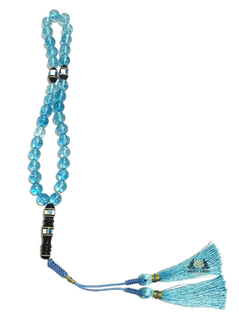 Miracle Empire - Misbaha 33 Beads Tashib Sky Blue Kook Prayer Beads Men Accessories Islamic Gift Tesbih - Image 1