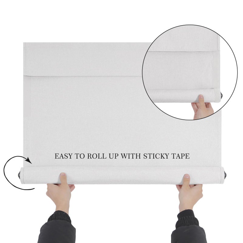 WdFour Triple Layers UV Protect  100% Light Block  Multi-use  no Noise  Easy Installed Door Curtains  Adjustable Roller Shade  Window Blind  for Office  Wards and Home(26Wx70H Greyish White 1 Piece) - Image 4