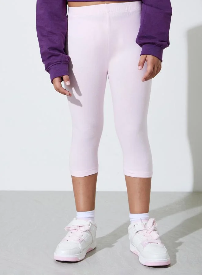 ستايلي Teen Girls Pack of 2 - Cotton Blend Capri Leggings