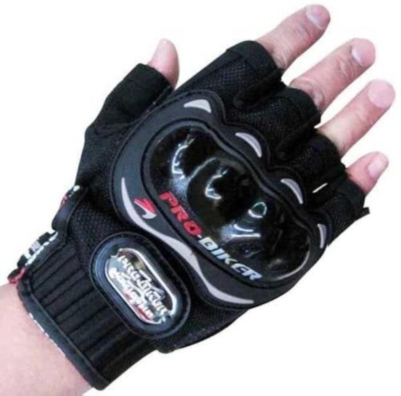 Probiker Pro Biker Half Cut Racing Gloves (Black, Large) - Image 1