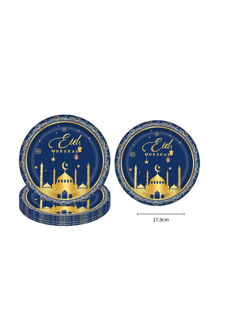 Y&D Eid Mubarak Disposable Paper Plates Napkins Cups Tablecloth tableware Set - Image 3