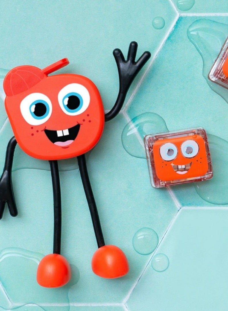 Glo Pals Bath Toys Character & Water-Activated Light-Up Cubes - Sensory Toys for Girls & Boys - Sami + 2 red Cubes - Image 2