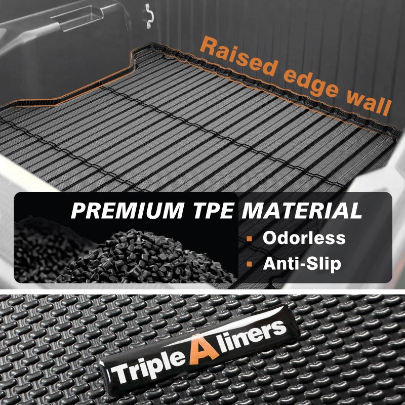 TripleAliners Truck Mat Compatible with 2024-2026 Toyota Tacoma 5FT Accessories, Truck Bed Mat Heavy Duty Custom Fit All Weather Protection TPE Pickup Liner - Image 5